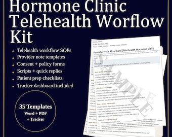 Hormone Clinic Telehealth Workflow Kit | TRT HRT BHRT Forms (Digital Download)