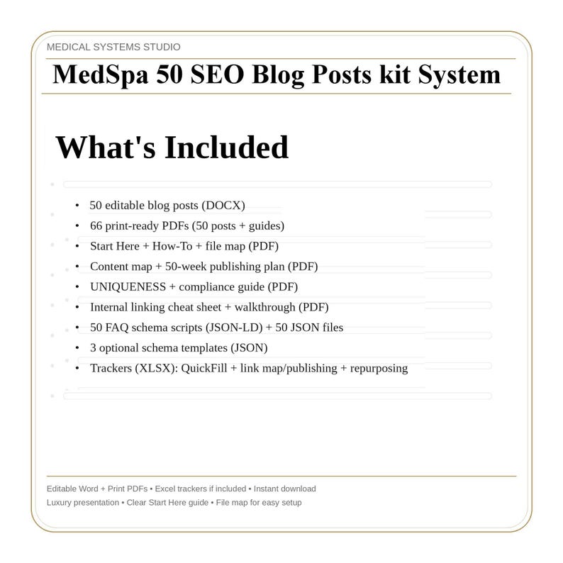 MedSpa SEO Blog Post Kit | 50+ Long Form Templates image 5