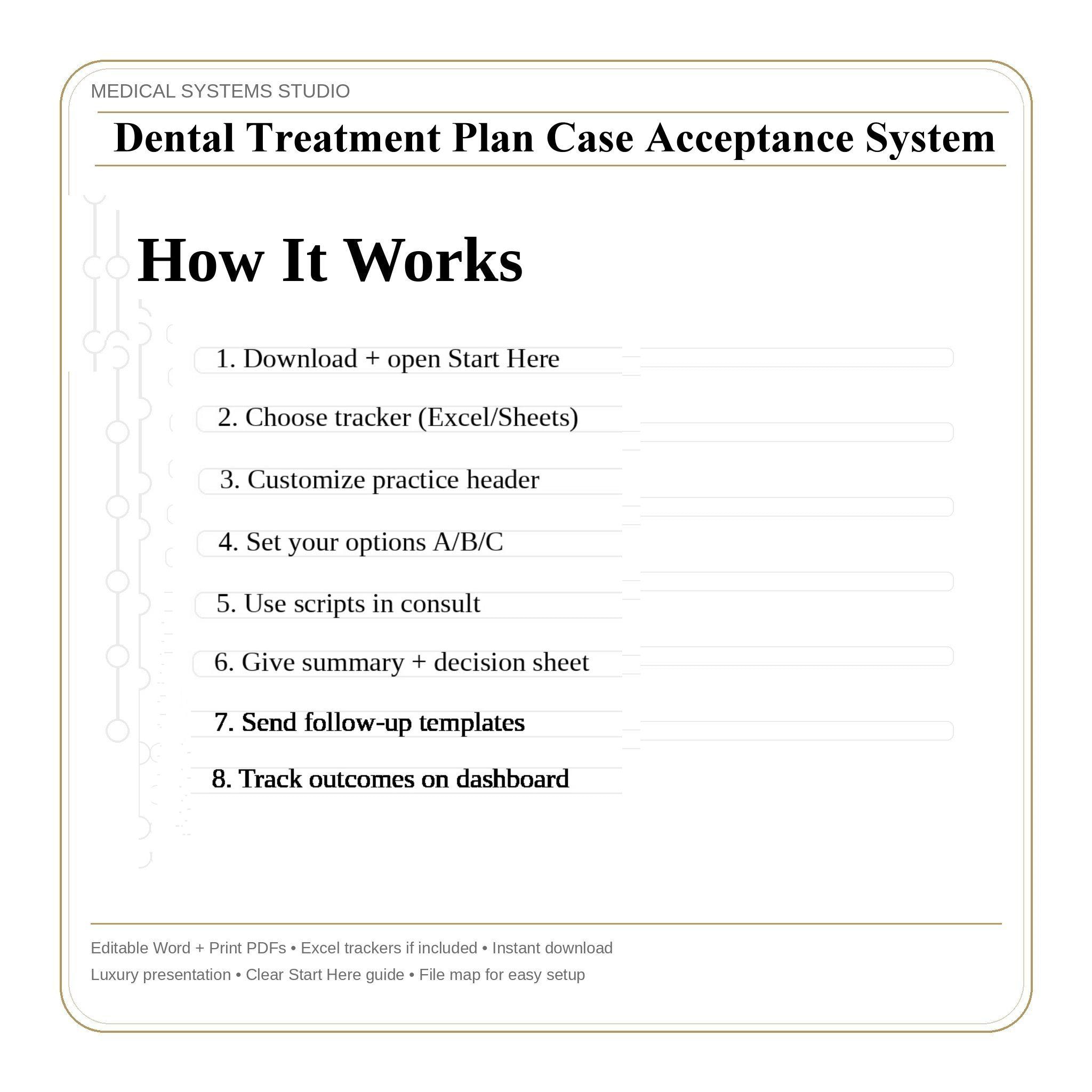 Dental Treatment Plan Case Acceptance System | Scripts + Tracker ...