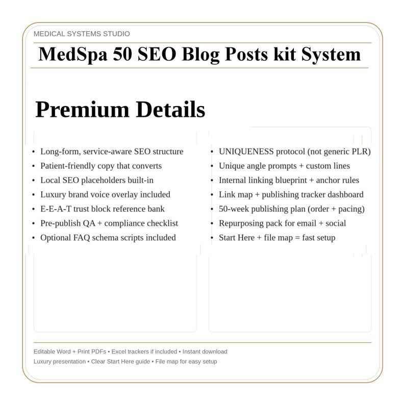 MedSpa SEO Blog Post Kit | 50+ Long Form Templates image 4
