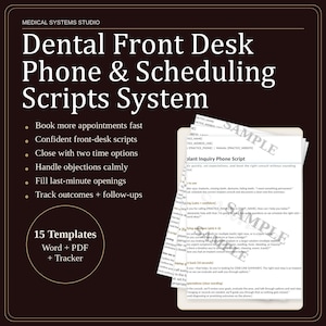 Dental Front Desk Phone Script System | Implant & Veneer Scheduling (Digital Download)