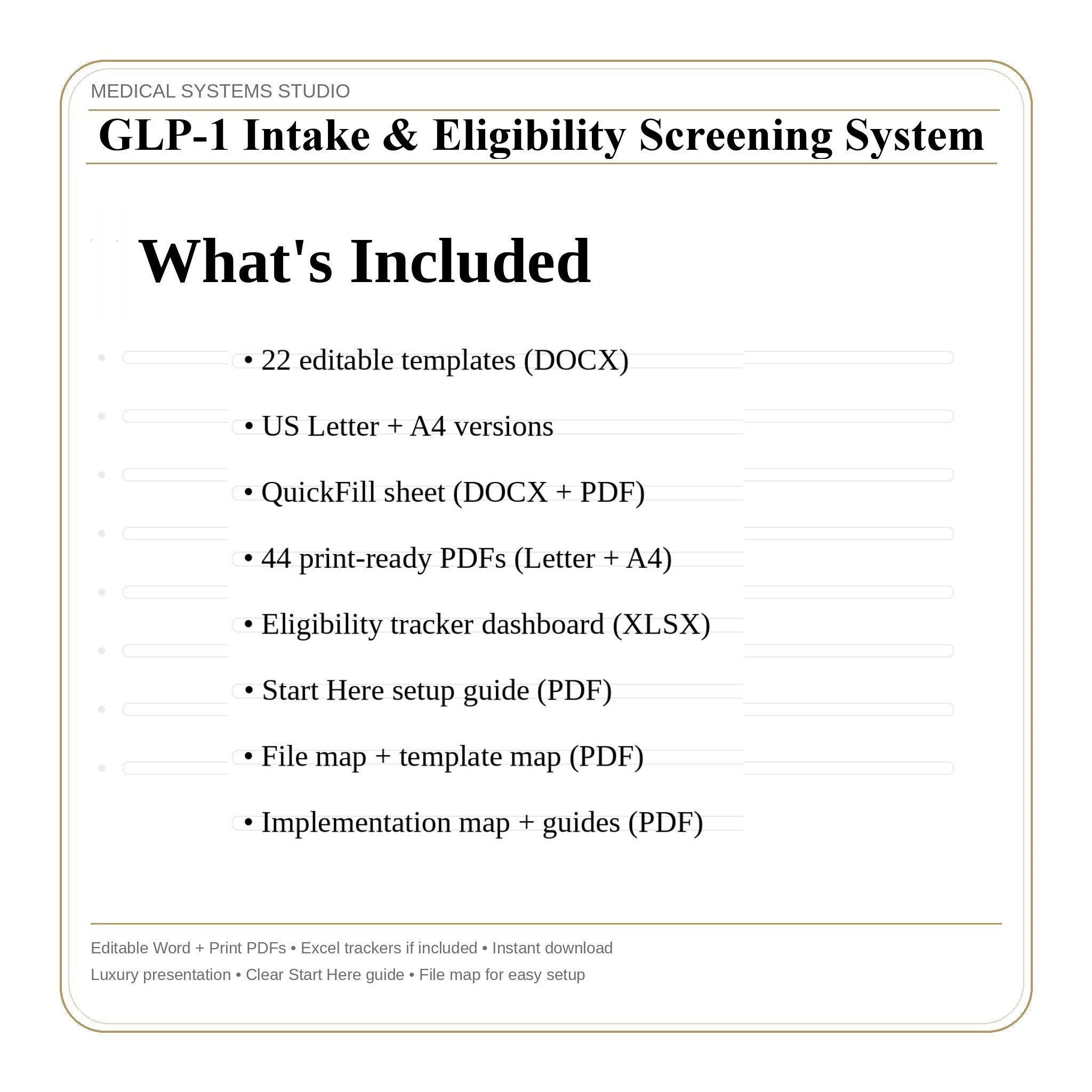GLP-1 Intake Form | Medical Weight Loss Clinic Eligibility System (Digital  Download)