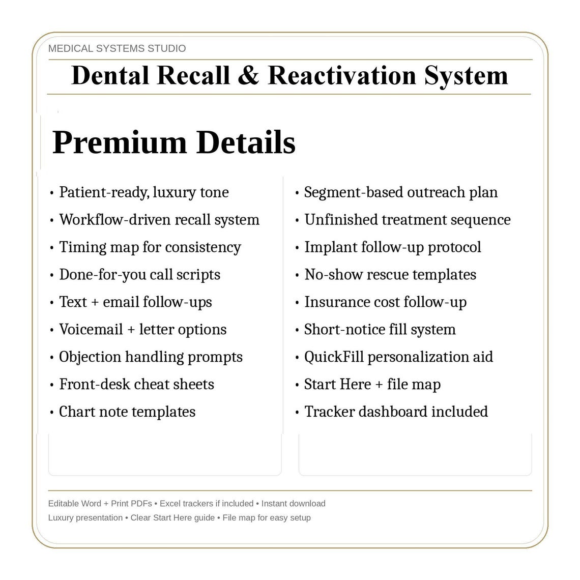 Recall Communication Example Dental Recall & Reactivation System | Patient Communication Templates ...