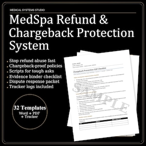 MedSpa Refund & Chargeback Protection System | Clinic Policy Templates