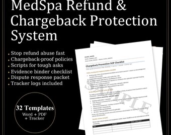 MedSpa Refund & Chargeback Protection System | Clinic Policy Templates
