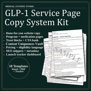 GLP-1 Service Page Copy Kit | Medical Weight Loss Website Content (Digital Download)