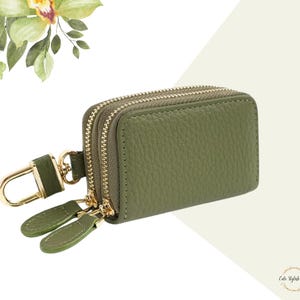 Keycar Keychain | Personalized Keychain | Monogram Leather Keyring | Car Keychain | Luxury Keychain | Zipped Keyring Wallet