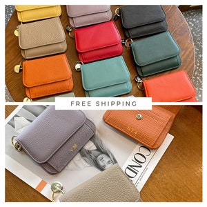 Monogram wallet | Personalized card holder | Women's wallet | personalized gift | Minimalist wallet | Personalized purse | Leather Wallet