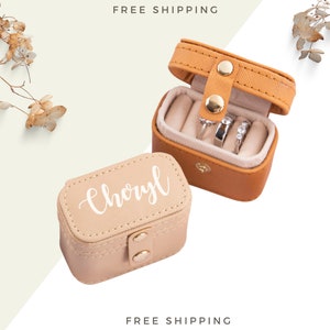 Kleine Ringhalterbox | Personalisierter Ring-Organizer | Schmuckkästchen Ringe Organizer | Reise-Schmuck-Box | Süße Box für Ringe