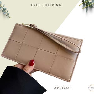 Portefeuille en cuir pour femme | Porte-cartes personnalisé | Portefeuille femme | Cadeau d'abondance | Cadeau de pendaison de crémaillère | Portefeuille Monogramme | Porte-cartes