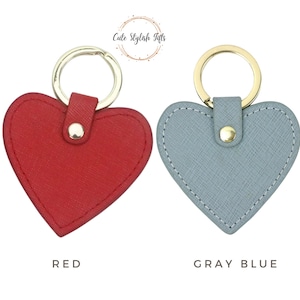 Personalized Keychain | Leather Keyring | Monogram Leather Keychain | Heart Shaped Keychain | Gift for her | Moving present | Moving gift |