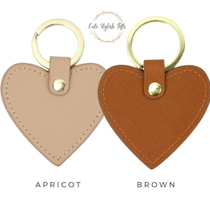 Personalized Keychain | Leather Keyring | Monogram Leather Keychain | Heart Shaped Keychain | Gift for her | Moving present | Moving gift |