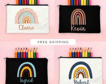 Personalized Make up Bag | Travel Toiletry Bag | Zipper Pouch | Personalized Name Toiletry Organizer | Rainbow Bag