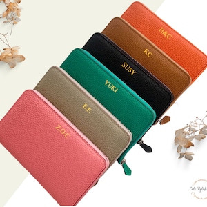 Gepersonaliseerde lederen portemonnee | Kaarthouder voor dames | Damesportemonnee | Gepersonaliseerd cadeau | Minimalistische portemonnee | Gepersonaliseerde portemonnee | Kaart vasthouden