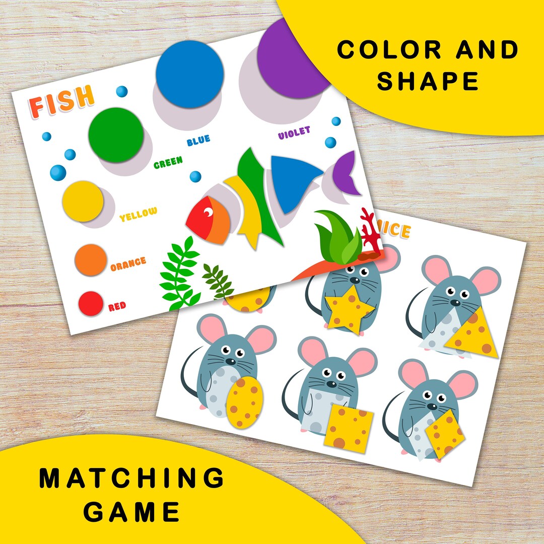 Color and Shape Matching Game, Learn Colors and Shapes, Toddler