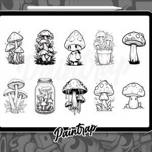 Magic Mushroom Stamp Brushes for Procreate - 70 Mushrooms Stamp Brushes ...