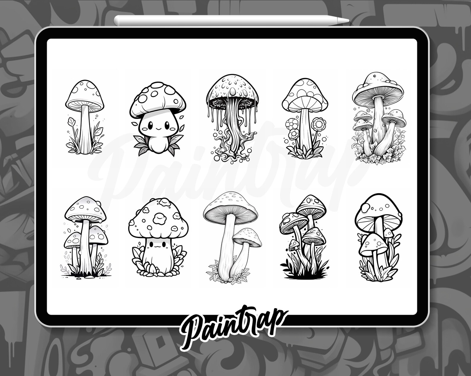 Magic Mushroom Stamp Brushes for Procreate - 70 Mushrooms Stamp Brushes ...