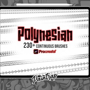 Polynesische tattoopenselenset voor procreate: 230+ doorlopende borstels in Polynesische Maori-stijl - Instant digitale download