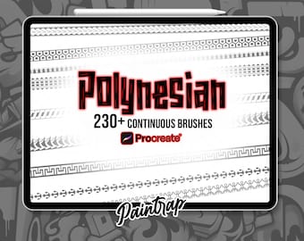 Procreate用ポリネシアンタトゥーブラシセット - 230種類以上のマオリ・ポリネシアンスタイルの連続ブラシ - インスタントデジタルダウンロード