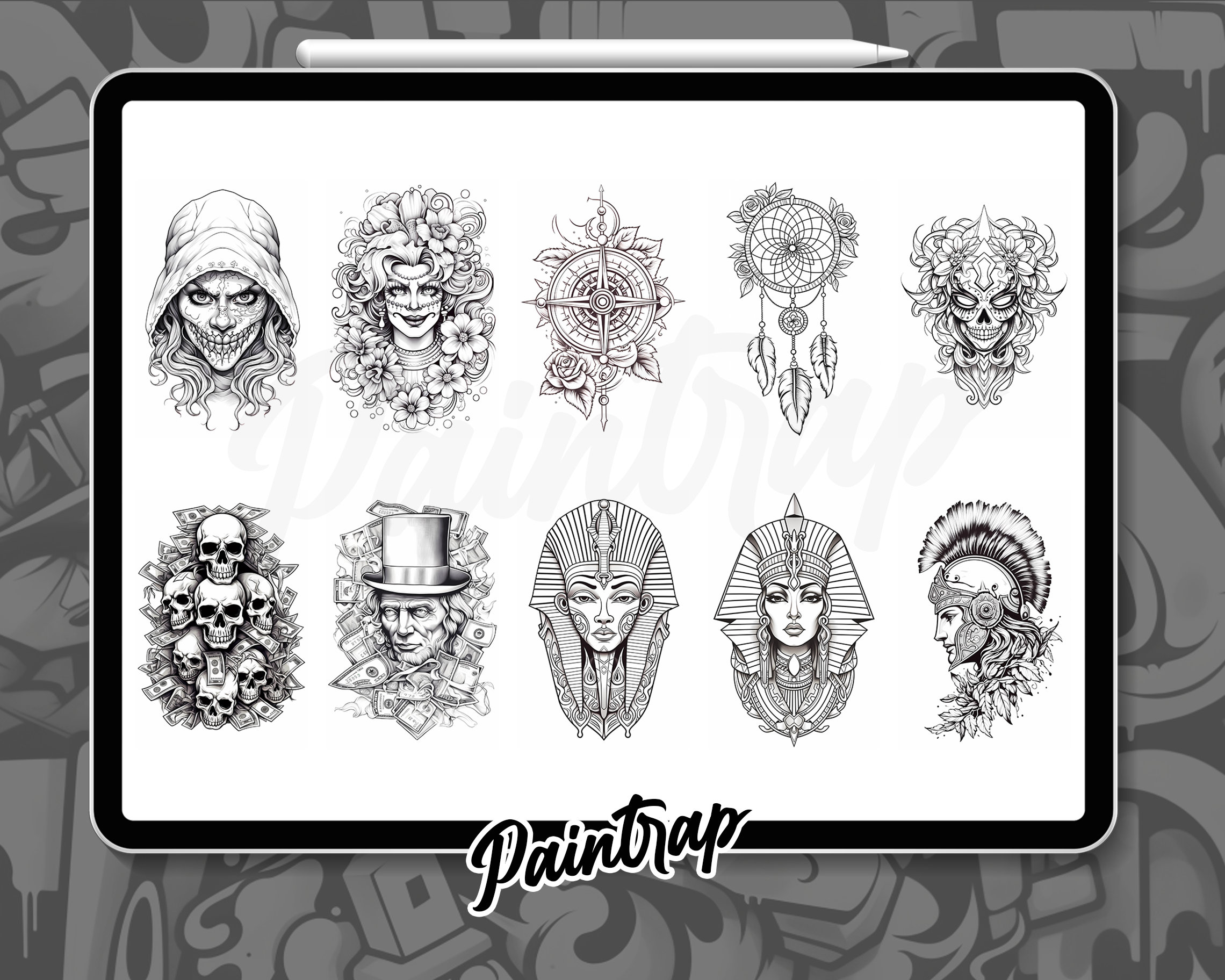 Tattoo Style Stamp Brushes for Procreate - 60 Tattoo Stamp Brushes Pack ...