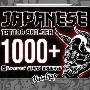 Japanese Tattoo Builder for Procreate - 1000+ Japanese Tattoo Stamps, Japanese Stencils, Sakura Stamps - Instant Digital Download