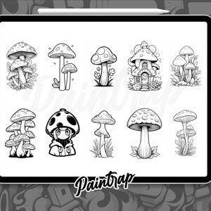 Magic Mushroom Stamp Brushes for Procreate - 70 Mushrooms Stamp Brushes ...