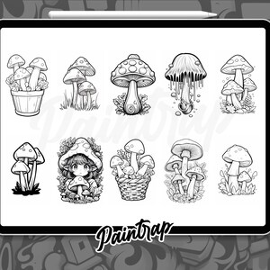 Magic Mushroom Stamp Brushes for Procreate - 70 Mushrooms Stamp Brushes ...