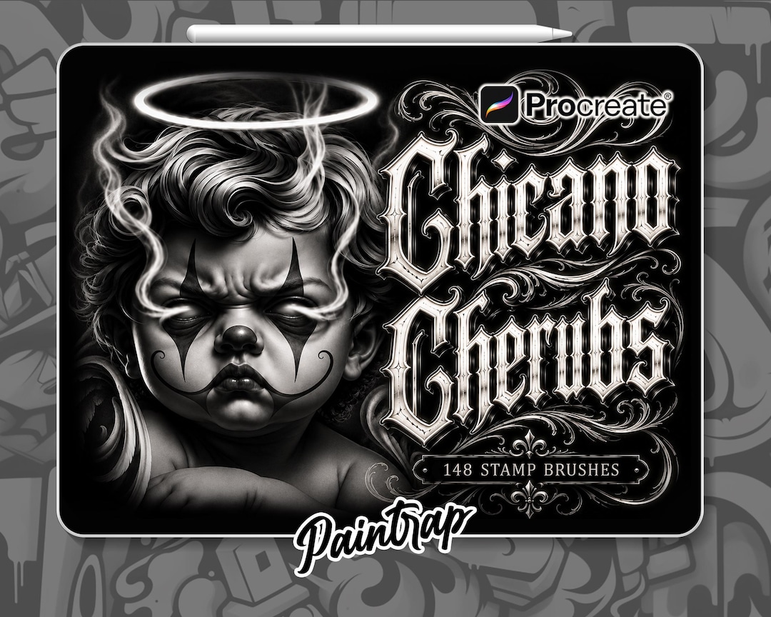 Chicano Tattoo Brushes for Procreate - 148 Chicano Cherub Reference ...