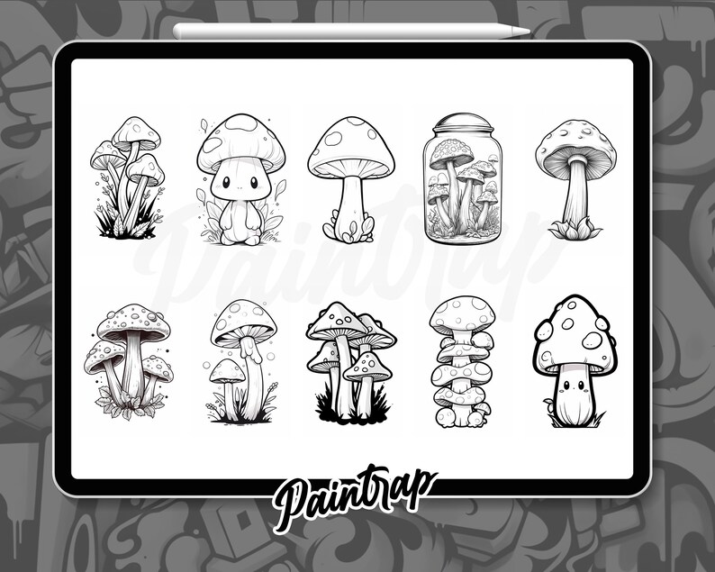 Magic Mushroom Stamp Brushes for Procreate 70 Mushrooms Stamp Brushes ...