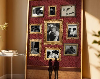 Collage fotográfico personalizado del Museo de EE. UU., lámina decorativa con historia de amor personalizada (descarga digital)