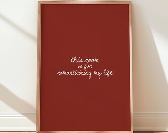 Lámina decorativa para pared "Romanticando mi vida" (Descarga digital) – Cita tipográfica