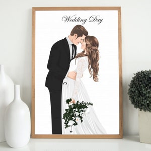 Retrato sin rostro, ilustración personalizada, foto personalizada, retrato personalizado, regalo de novio, regalo de novia, ilustración fotográfica imagen 5