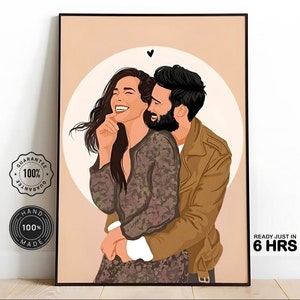 Faceless portrait, custom illustration, personalised photo, personalised portrait, boyfriend gift, girlfriend gift, photo illustration afbeelding 1