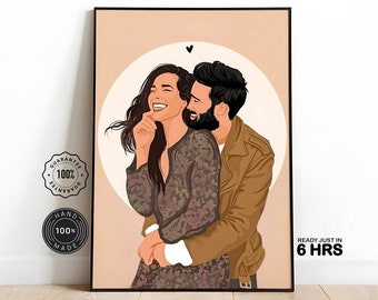 Retrato sin rostro, ilustración personalizada, foto personalizada, retrato personalizado, regalo de novio, regalo de novia, ilustración fotográfica