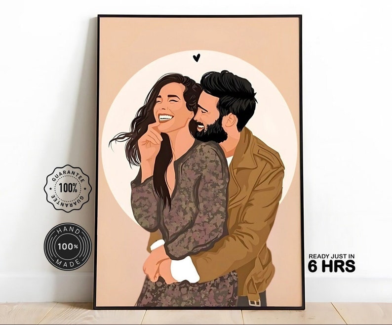 Faceless portrait, custom illustration, personalised photo, personalised portrait, boyfriend gift, girlfriend gift, photo illustration imagen 1