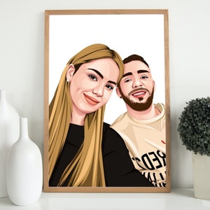 Retrato sin rostro, ilustración personalizada, foto personalizada, retrato personalizado, regalo de novio, regalo de novia, ilustración fotográfica imagen 2