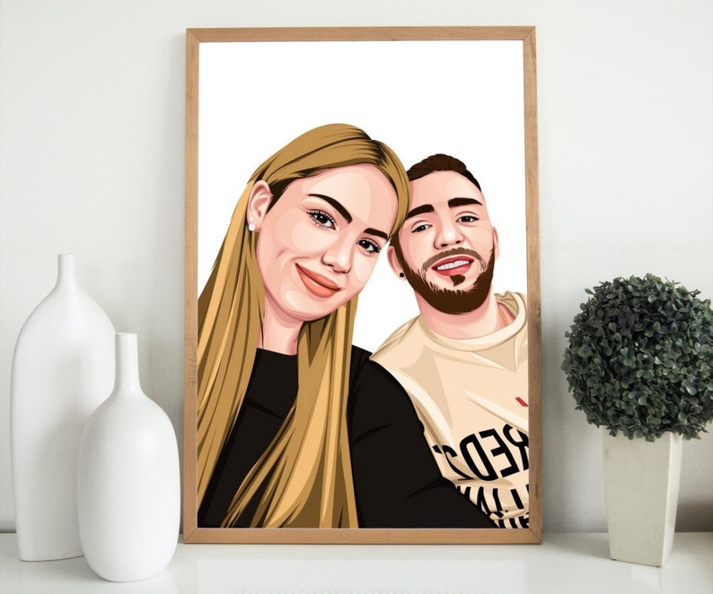 Retrato sin rostro, ilustración personalizada, foto personalizada, retrato personalizado, regalo de novio, regalo de novia, ilustración fotográfica imagen 2