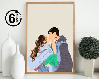 Faceless portrait, custom illustration, personalised photo, personalised portrait, boyfriend gift, girlfriend gift, photo illustration