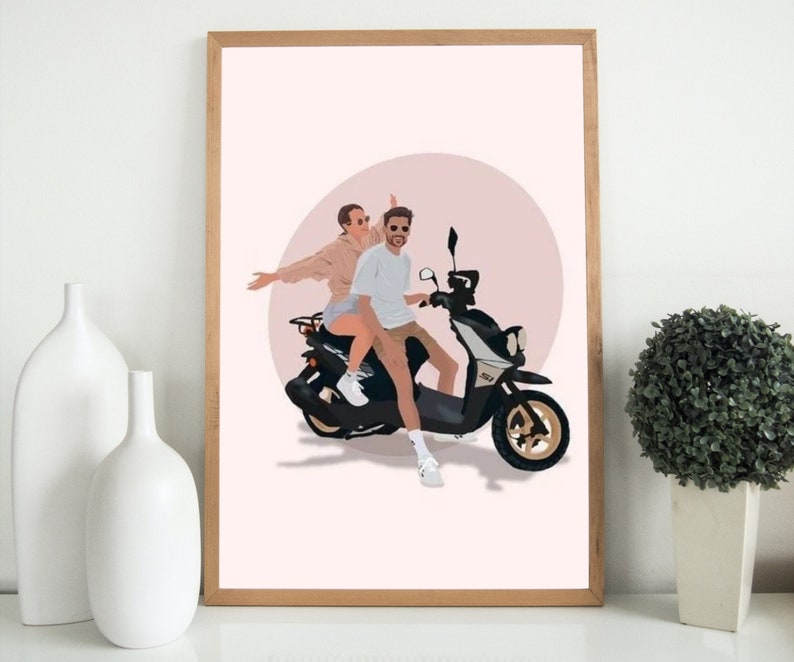 Retrato sin rostro, ilustración personalizada, foto personalizada, retrato personalizado, regalo de novio, regalo de novia, ilustración fotográfica imagen 6