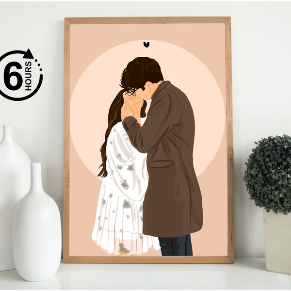 custom illustration, Faceless portrait,  personalised photo, photo illustration, personalised portrait, boyfriend gift, girlfriend gift