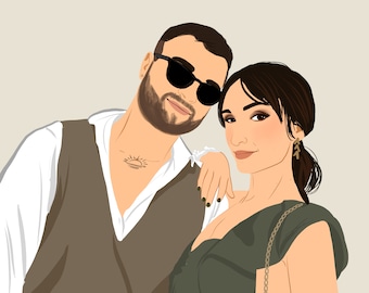 retrato personalizado, retrato sin rostro, ilustración personalizada, foto personalizada, ilustración fotográfica, regalo de novio, regalo de novia