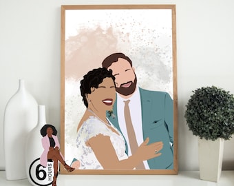 Regalo de novio, retrato sin rostro, ilustración personalizada, foto personalizada, ilustración fotográfica, retrato personalizado, regalo de novia