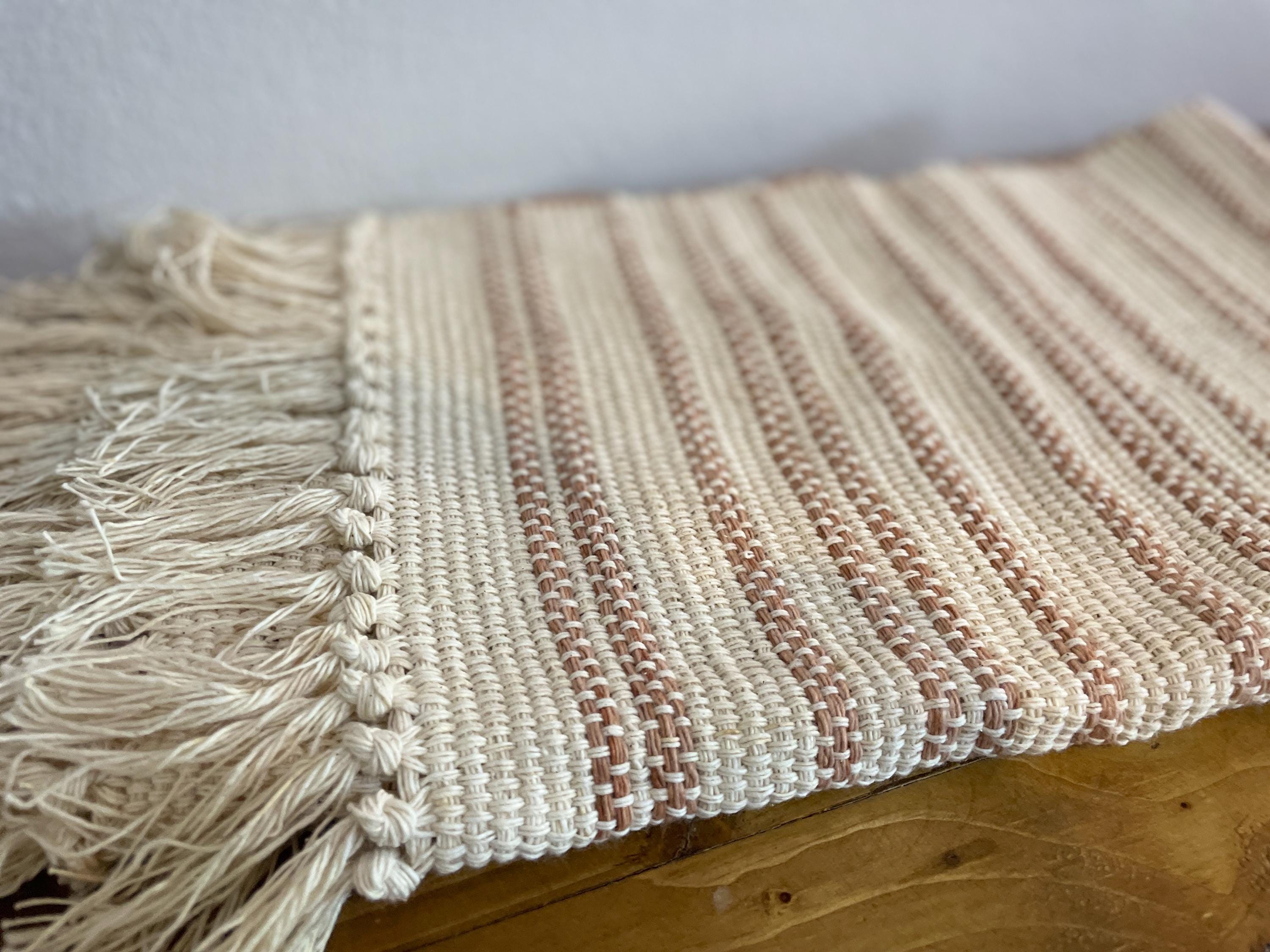4セット　専用ページ Handwoven Cotton Rug: Pinkish-brown Small Bathmat (42in X 22.5in