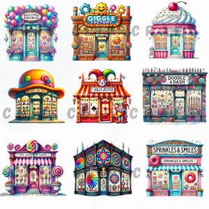 Whimsical Store Clipart Bundle, Fantasy Shop Illustrations (PNG, 300 ...