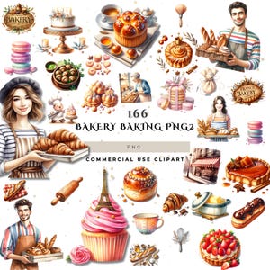 Clipartset Vintage bakkerij bakken - afbeeldingen voor commercieel gebruik