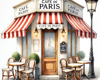Vintage Parisian Cafe Print, French Bistro Wall Art (Digital Download)