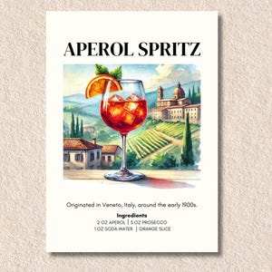 Aperol Spritz Print, Signature Drink, Aperol Spritz, Aperol Spritz Geschenk, Aperol Spritz Poster, Cocktail Poster, Cocktail Print