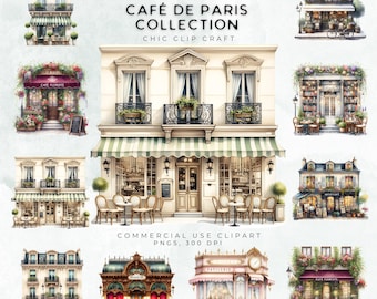Paris Cafe Art Prints, Vintage Bistro Wall Decor (Digital Download)