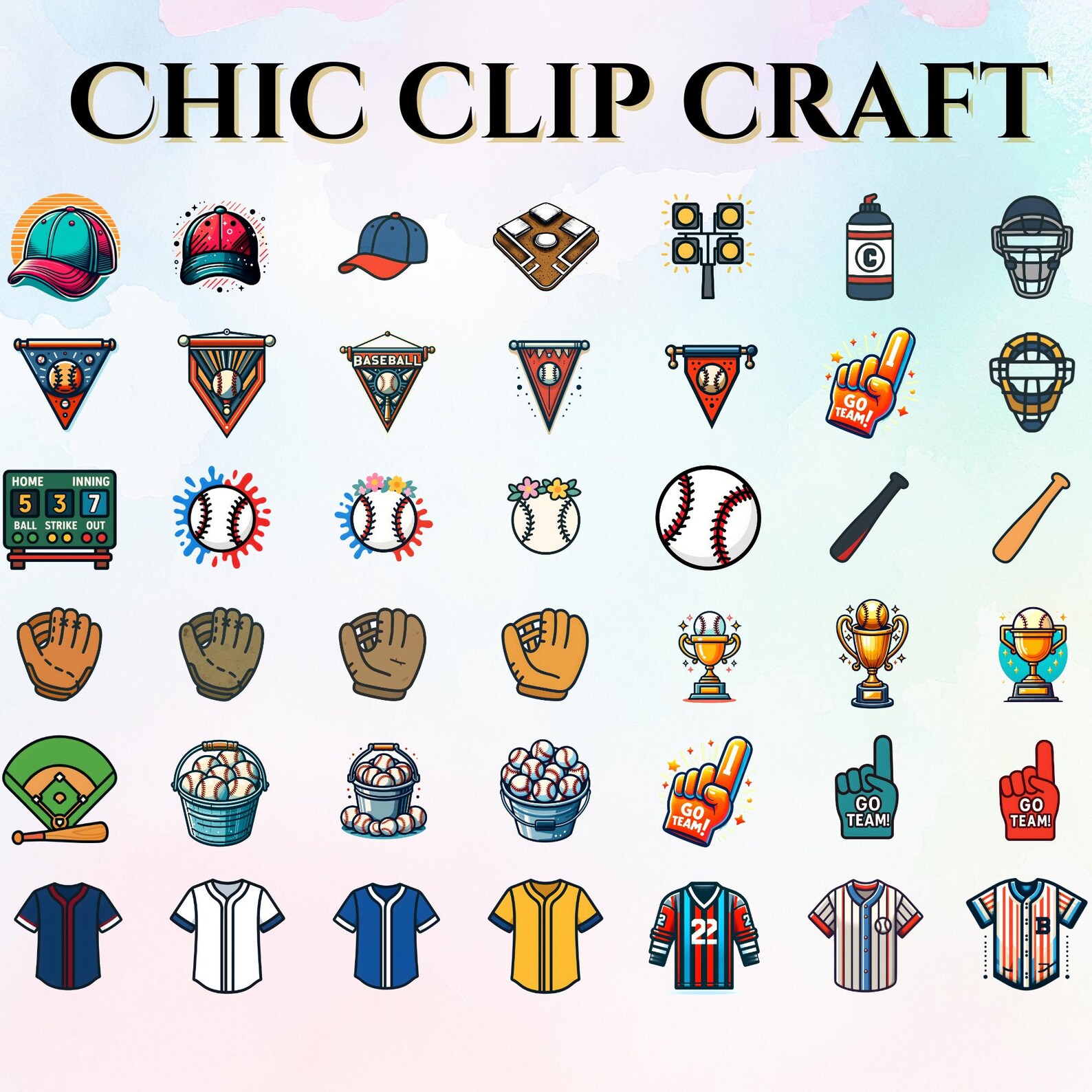 87 Baseball Clipart Bundle PNG SVG | Baseball Uniform Clip Art | Sports ...