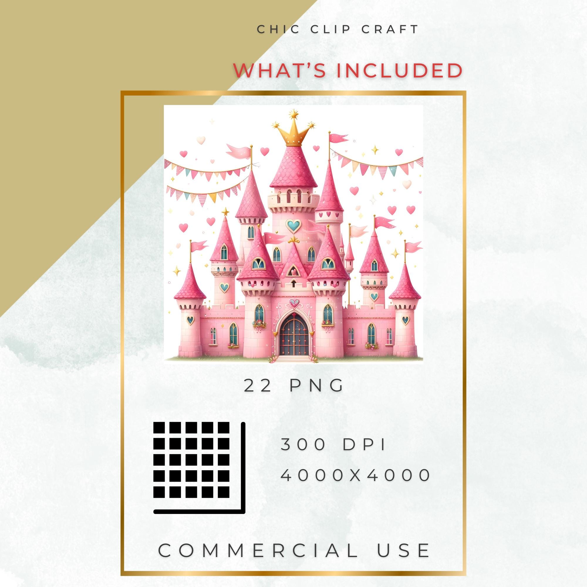 Fairy Tale Castle PNG | Pink Watercolor Fantasy Palace Clipart for ...